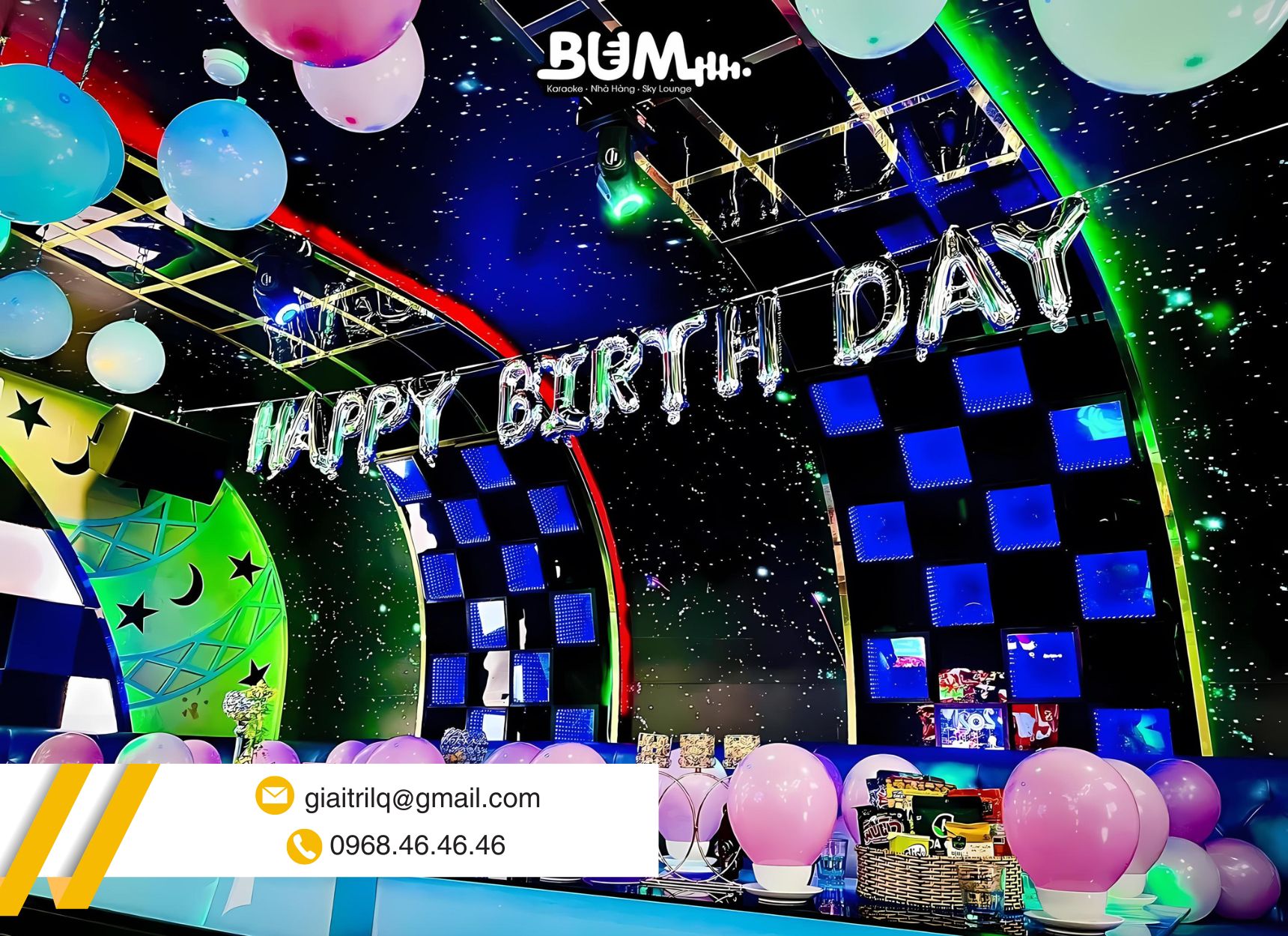 Mẫu trang trí tiệc sinh nhật tại phòng karaoke: Mẫu 2